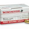 Winchester Ammunition 9mm 115gr FMJ – Case, 1000 Rounds