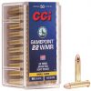 CCI GamePoint Ammo 22 Winchester Magnum Rimfire (WMR) 40gr Jacketed Spire Point – Box Of 50